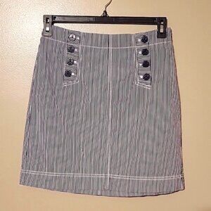 TALBOTS White and Navy Stripe Sailor Nautical Short Skirt – 2